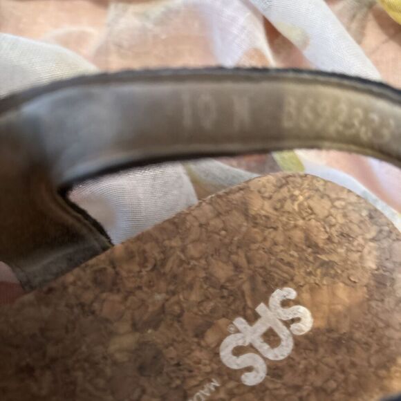 SAS EUC Sanibel  Sandal Size 10M Solid Black-Strap Slide Thong - Picture 8 of 9